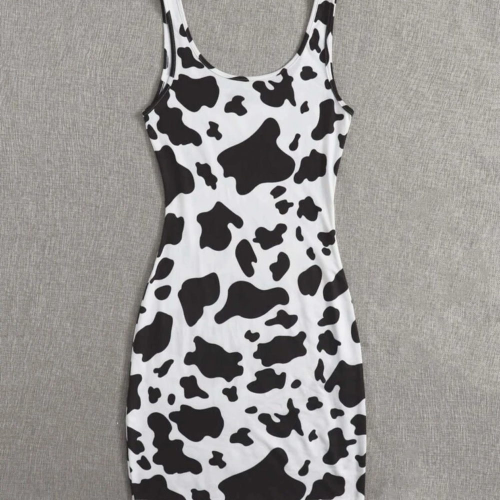 Cow print dress